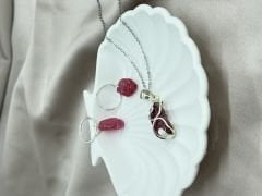 925 Ayar Gümüş Yakut Set