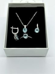 925 Ayar Gümüş Topaz Set